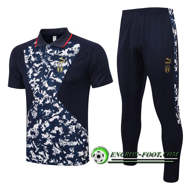 Ensemble Polo Italie + Pantalon Blanc/Noir 2021/2022