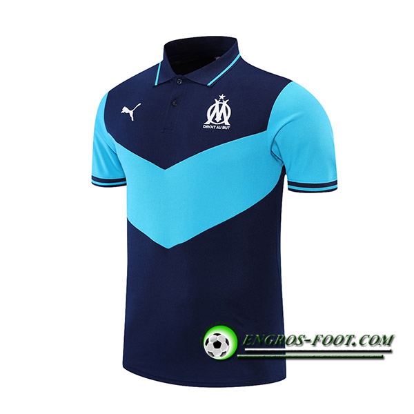 Polo Foot Marseille OM Bleu Marin/Bleu 2021/2022