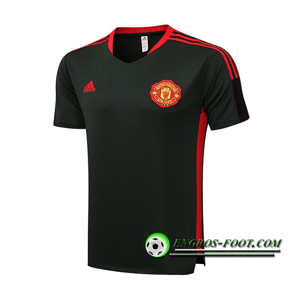 Polo Foot Manchester United Noir/Rouge 2021/2022