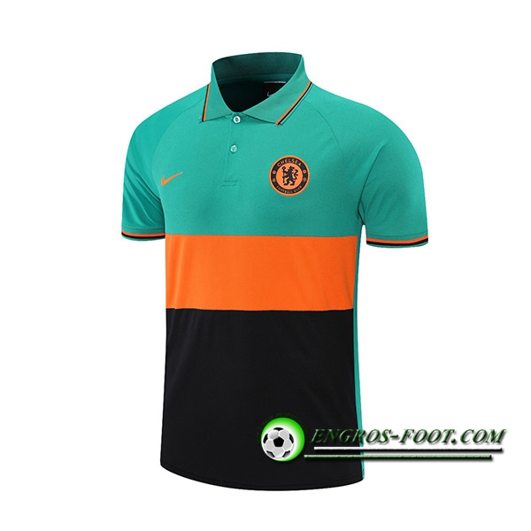 Polo Foot FC Chelsea Noir/Vert/Orange 2021/2022