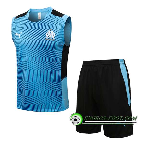 Ensemble Training Debardeur Marseille OM + Short Noir/Bleu 2021/2022