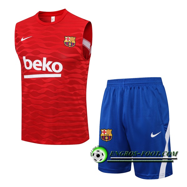 Ensemble Training Debardeur FC Barcelone + Short Rouge 2021/2022