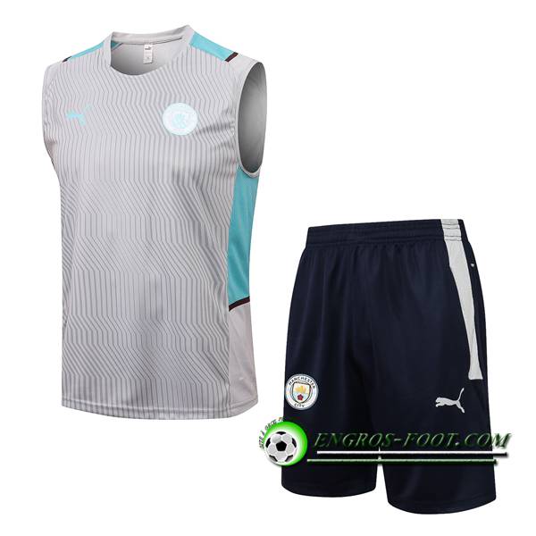 Ensemble Training Debardeur Manchester City + Short Gris 2021/2022